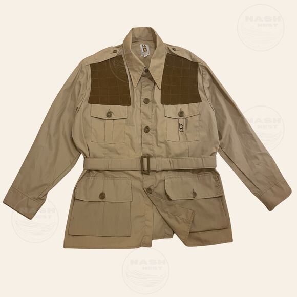 Bob Allen USA Shooting Jacket 50 | Belted Suede Patches Field, Vintage Hunt Coat - Picture 1 of 16